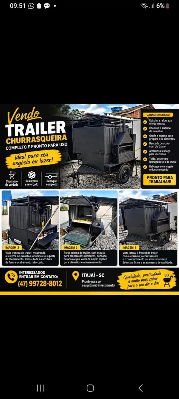 Trailer churrasqueira 