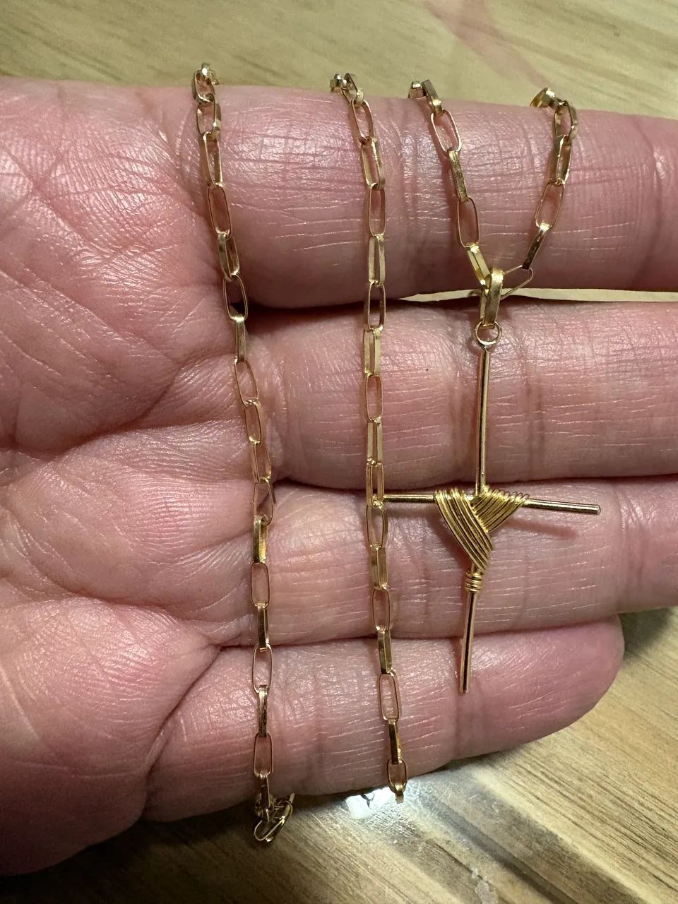 Corrente ouro 18k 60cm com crucifixo  - Foto 5