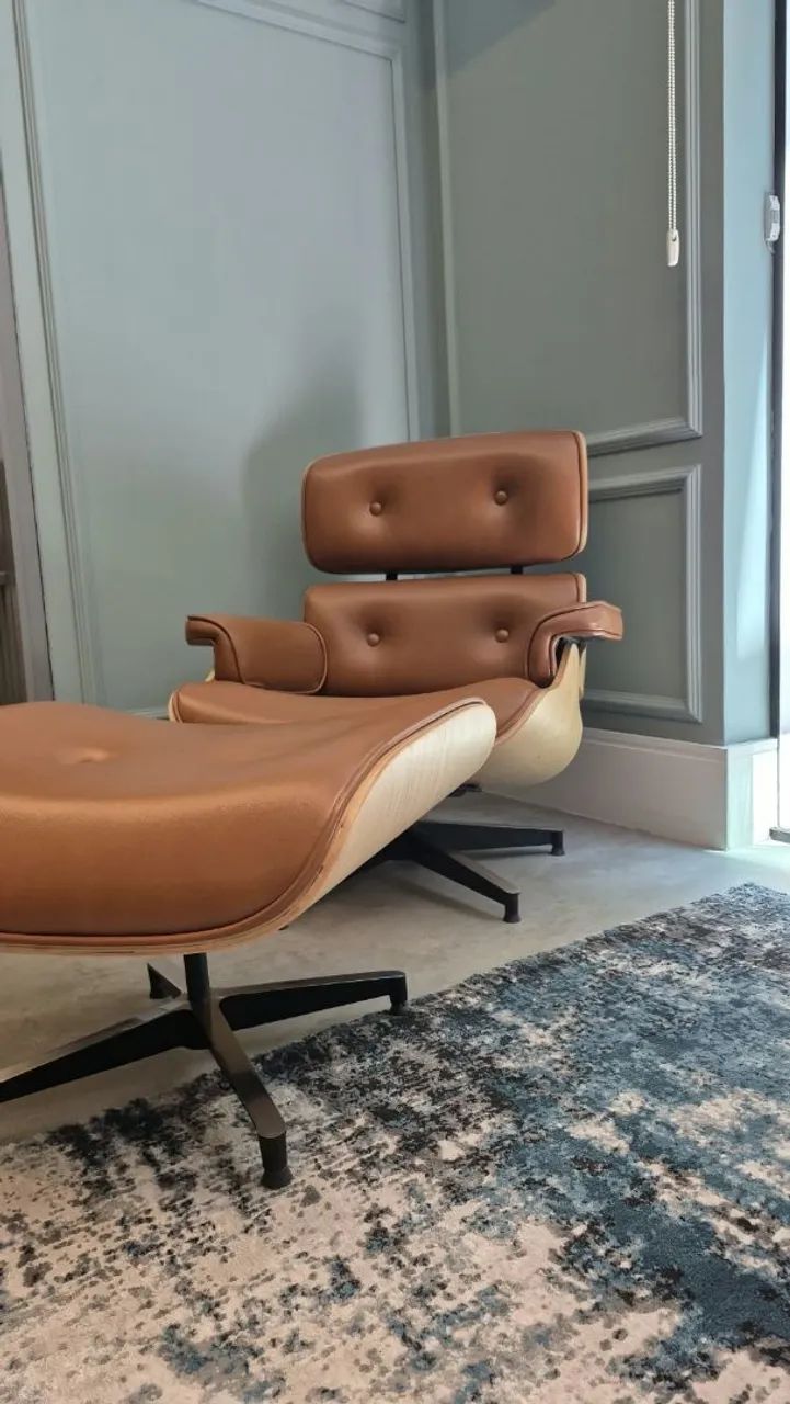 Poltrona Charles Eames Marrom Couro Legítimo Lanovita - Foto 4