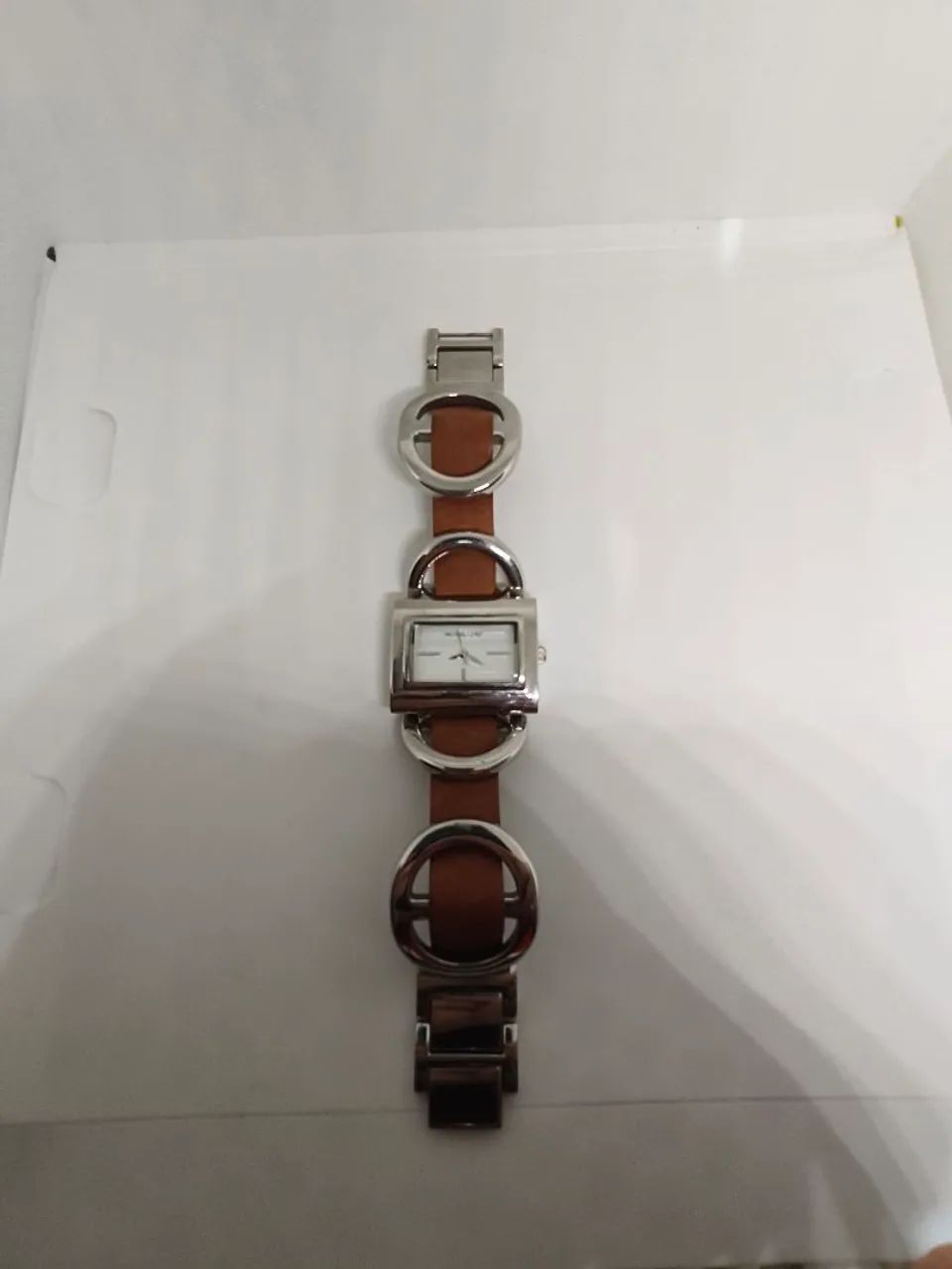 MICHAEL KORS RETANGULAR COURO MARROM ORIGINAL - 18CM - MK-2099 - Foto 2