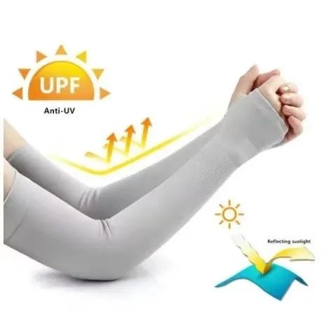 2 Pares Manguito Manga de Proteção Solar UVC - UVB - UVA Para Braços - Foto 3