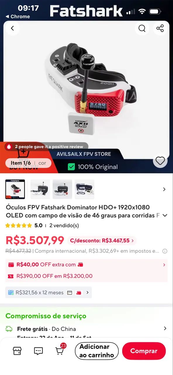 Óculos doc Fat shark c kit  - Foto 4