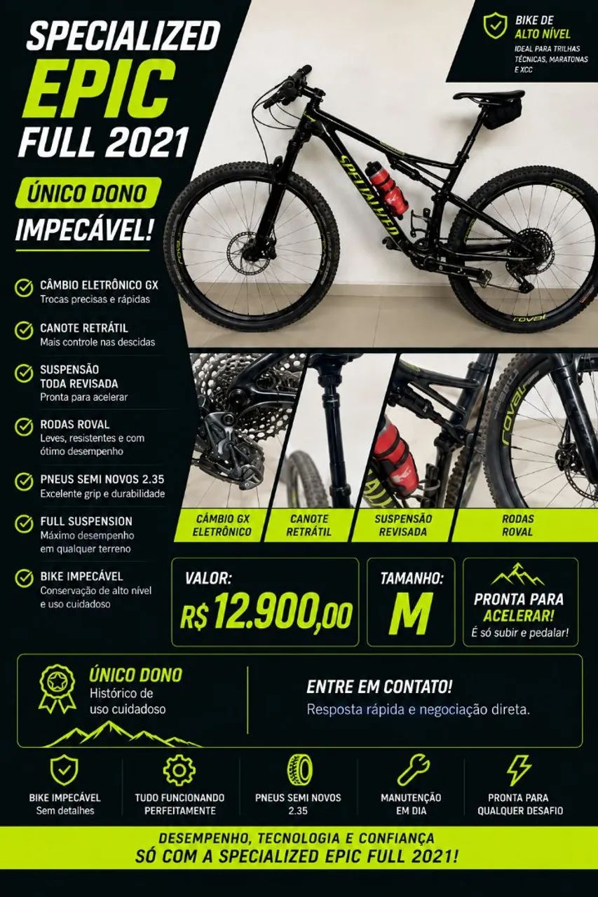 Bicicleta 29 Carbono Specialized Epic Comp Único Dono