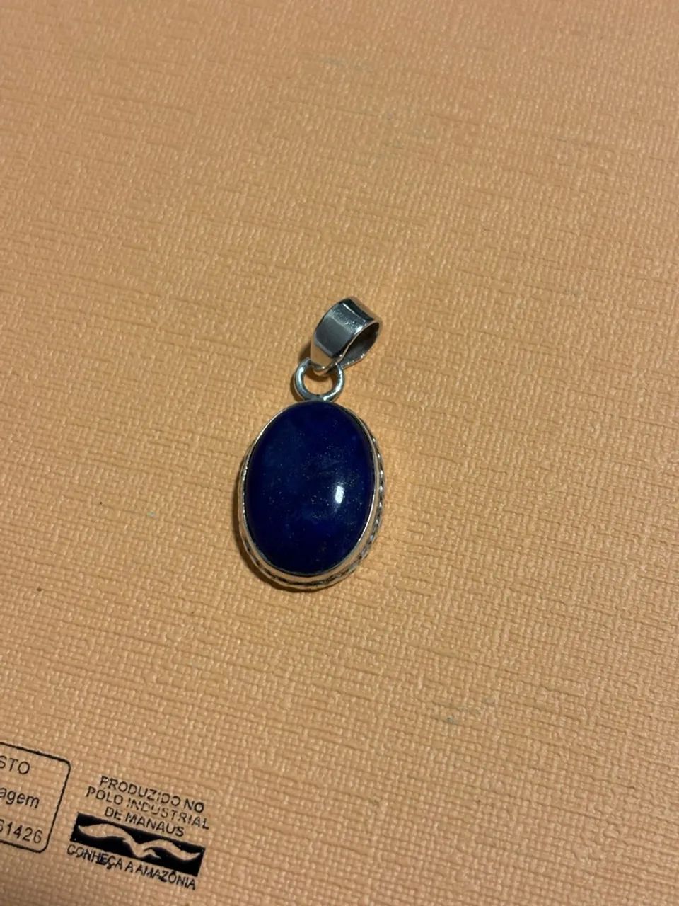 pingente prata com pedra azul - Foto 4