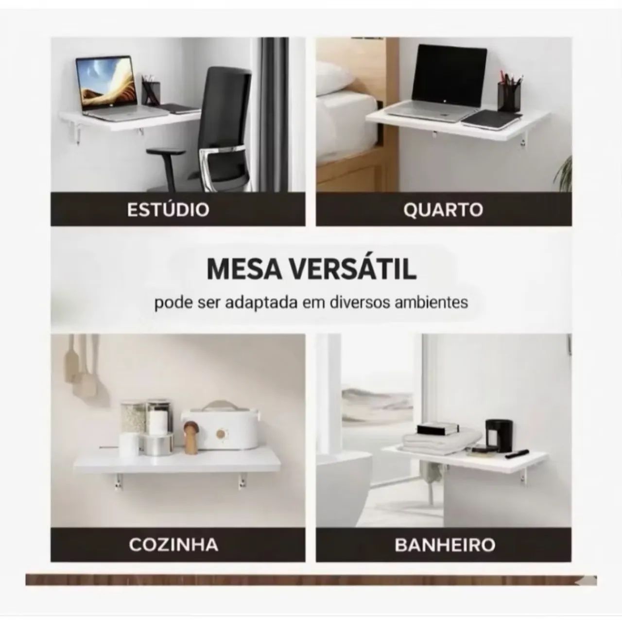 Mesa dobrável retrátil de parede - Foto 4