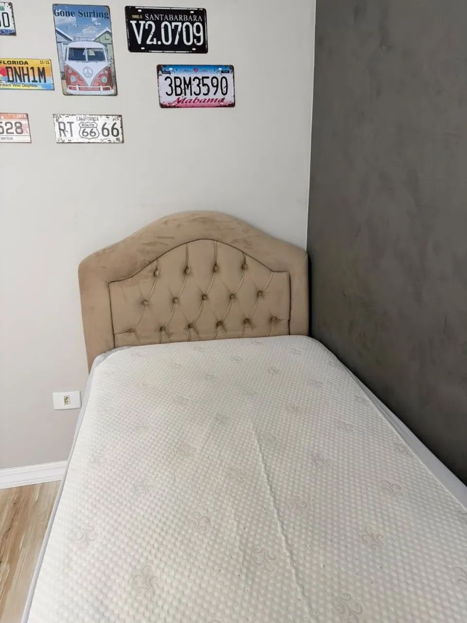 Cama Box, com cabeceira estofada - Usada - Foto 3