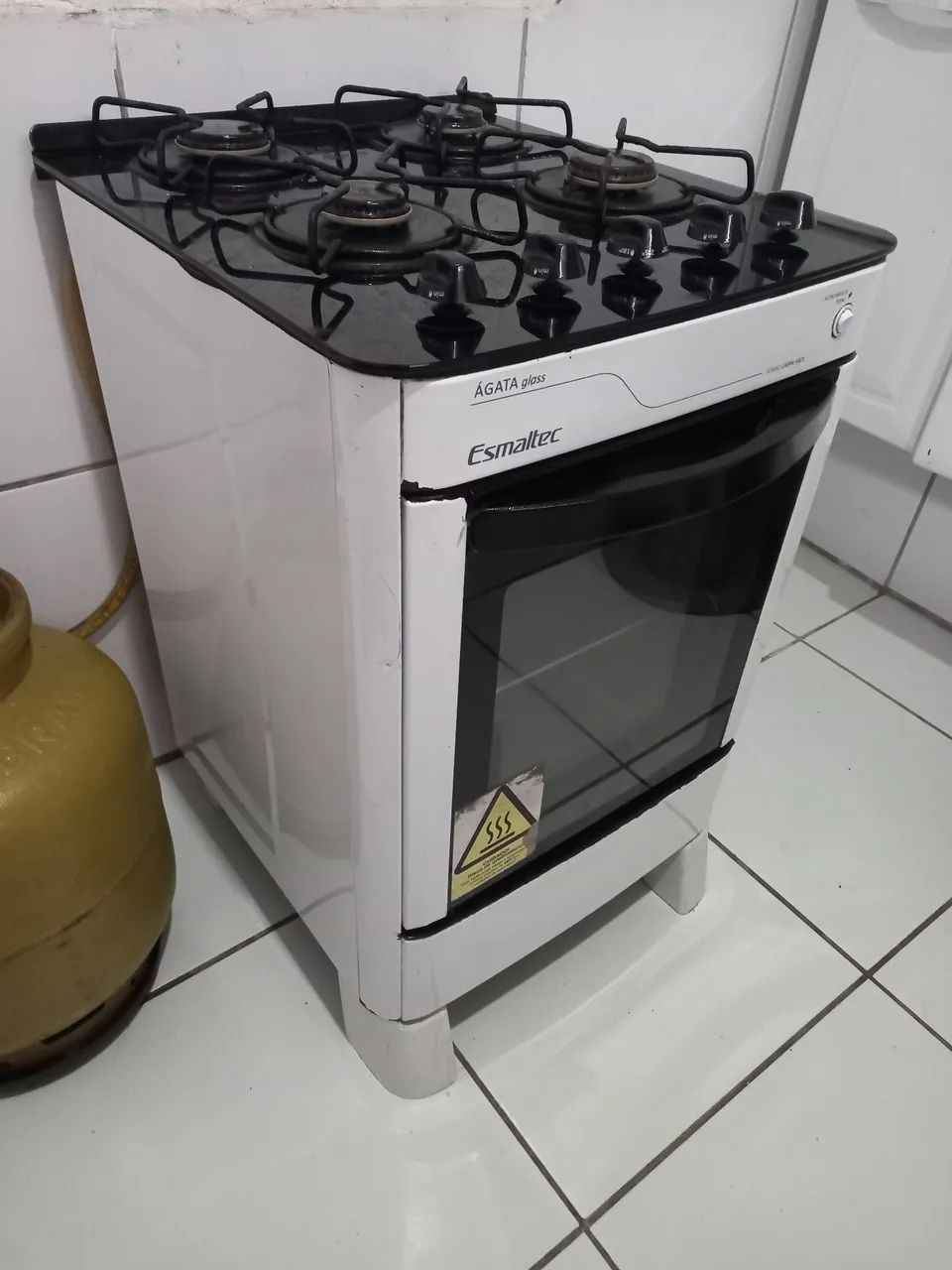 Fogão esmalte mesa de vidro  - Foto 3