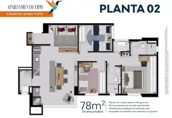 PLANTA 78m²
