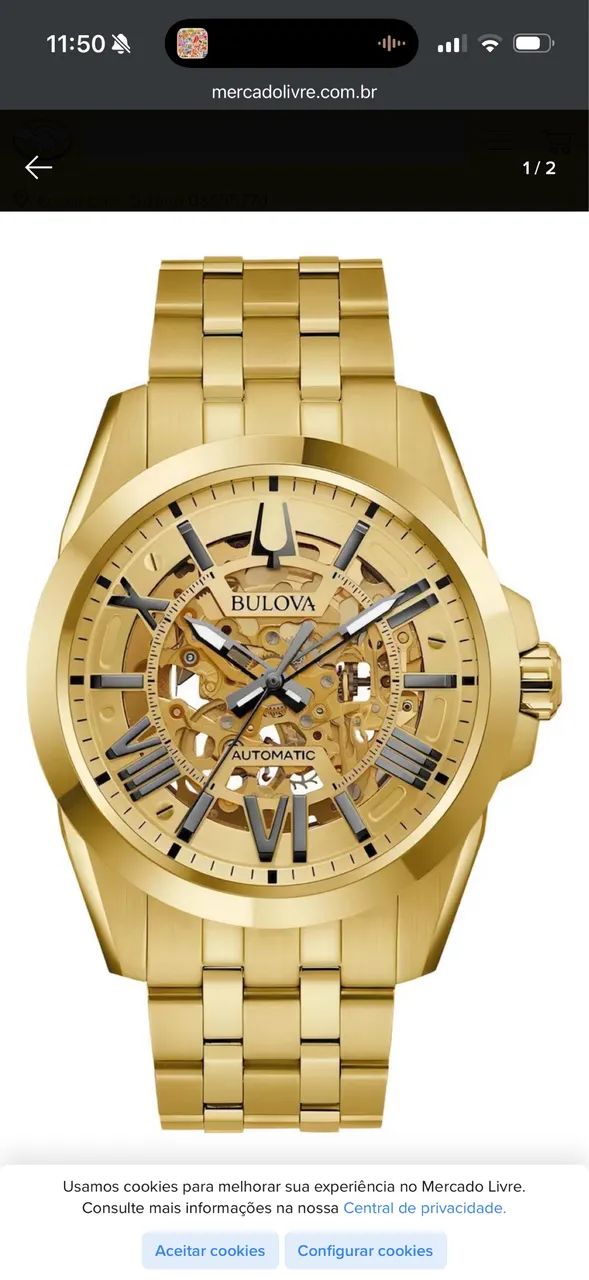 RELÓGIO BULOVA SUTTON SKELETON AUTOMATICO 97a163 - Foto 3