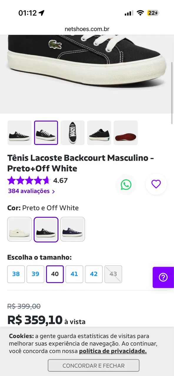 Tênis Lacoste