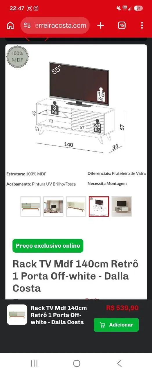 Rack TV mdf - Foto 2
