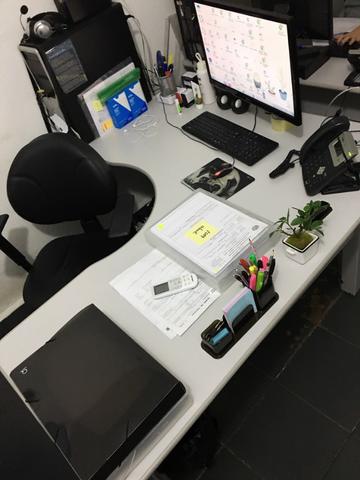 Mesa para Escritório em L Angular Pé Metalico 135cmx135cm - Foto 2