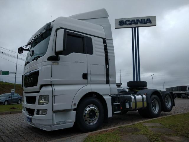 Man TGX 28.440, 2018, Branco, 6x2. Rodas de alumínio e defletor de ar. R0530