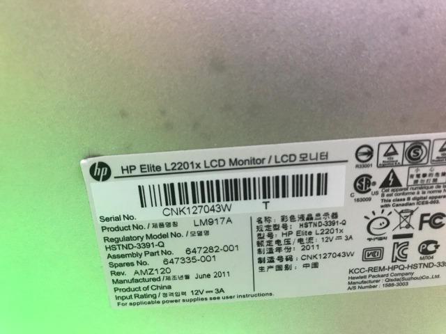 Monitor 21.5'' Lcd HP Elite L2201x LED Entrada Displayport 1.2 - Seminovo - Foto 3