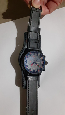 Relógio Curren pulseira de couro masculino - Foto 3