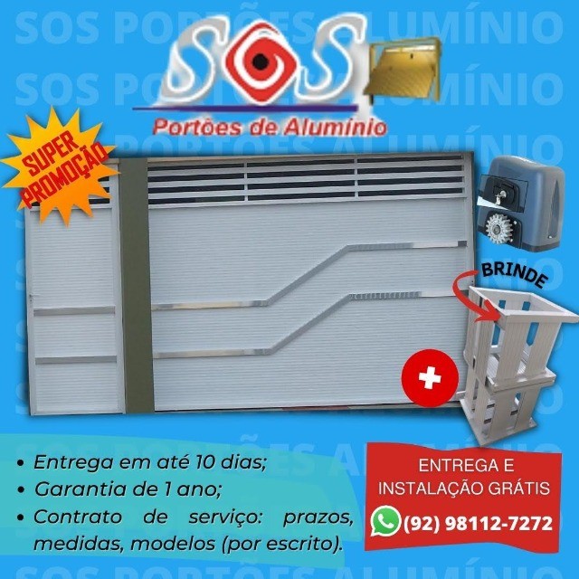 Portão de alumínio novo 