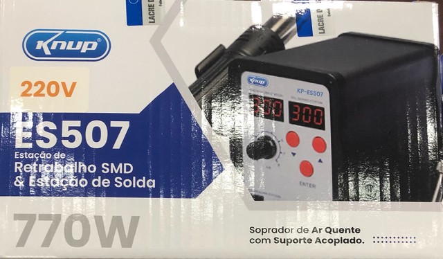 Estação de solda e retrabalho SMD c/soprador de ar quente digital 720W 220V KP-ES507