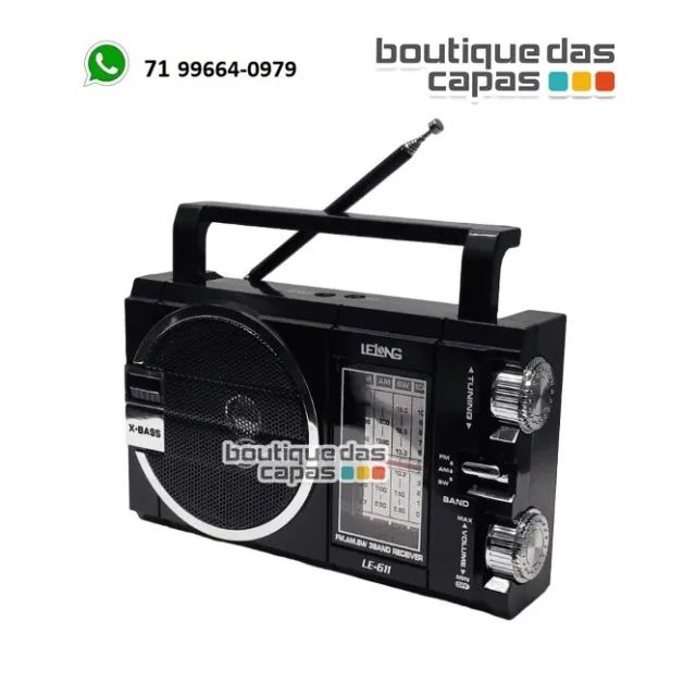Rádio Portátil Analógico bluetooth Com Três Faixas AM, FM e SW - LE-611