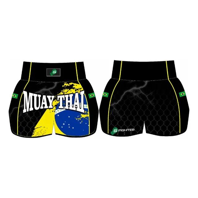 Short Muay Thai Bermuda Calção Tailandês Gfighter Kickboxing - Foto 6