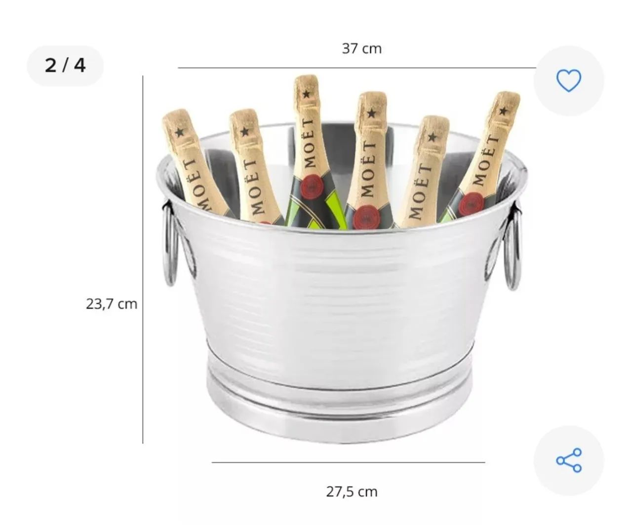 Balde de gelo / Champanheira em Aço Inox 15 litros - 2 Peças - Foto 6