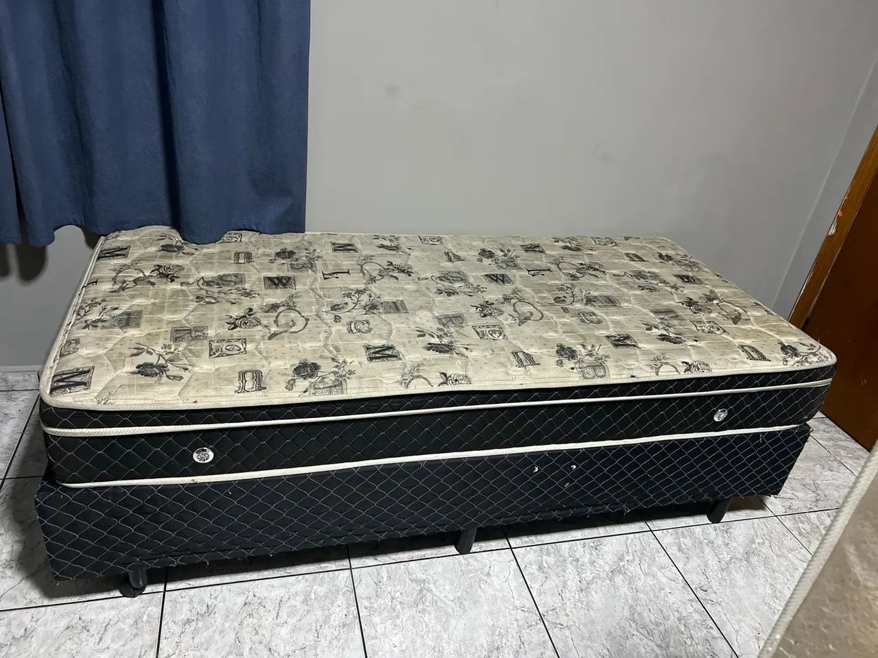 Cama box solteiro base mais colchão 