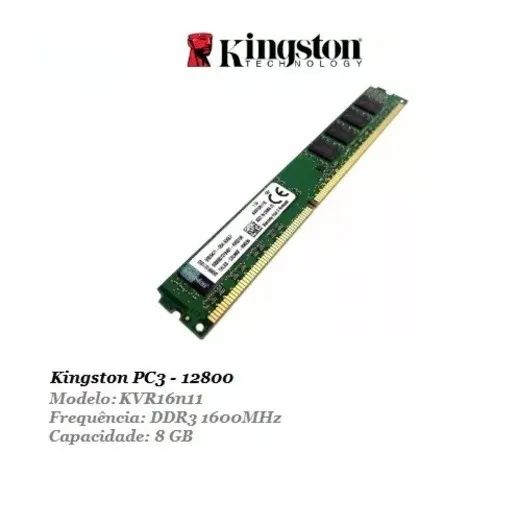 8GB DDR3 1600MHz CL11 Kingston RAM Memory Model KVR16N11/8 - Excellent Condition!64319033664770120
