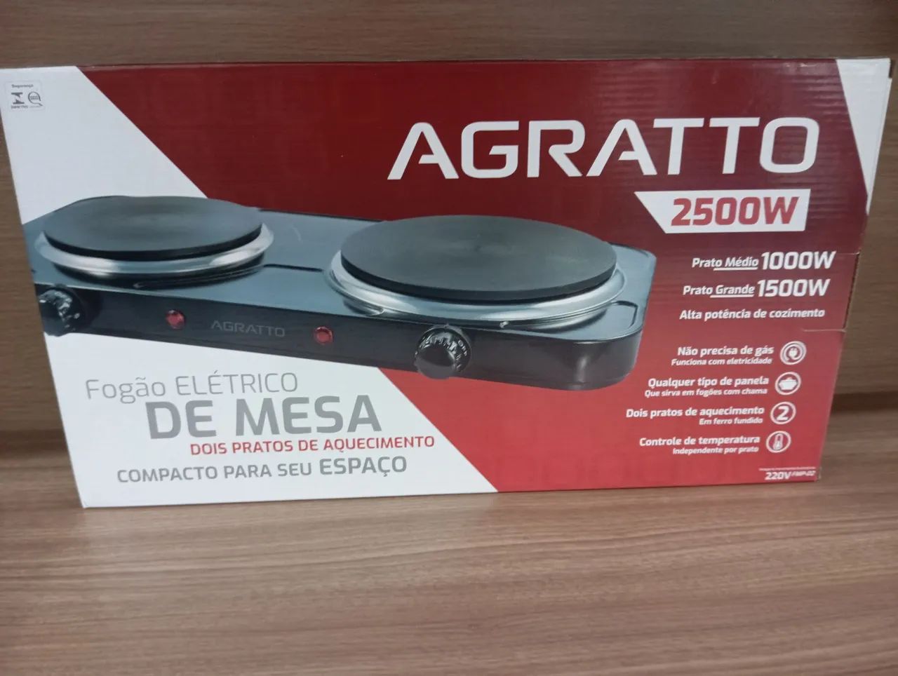 FOGÃO ELÉTRICO DOIS PRATOS NOVO