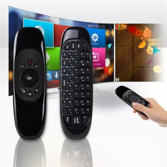 Mini Teclado Sem Fio Mouse Touch Tv Wireless Com Luz Air Mouse Controle Tv Notebook Pc - Foto 5