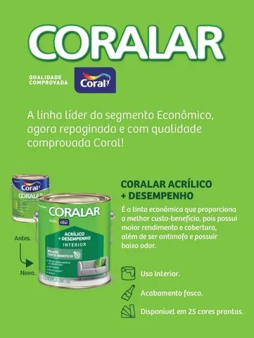 Tinta Coral Coralar + Desempenho Acrilico 18L - Foto 3