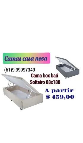 Cama box baú solteiro 