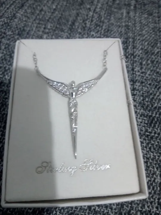 Cordão de prata Starling silver anjo 