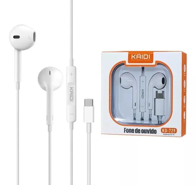 Fone De Ouvido Tipo C Microfone Samsung Xiaomi iPhone 15 - Foto 2
