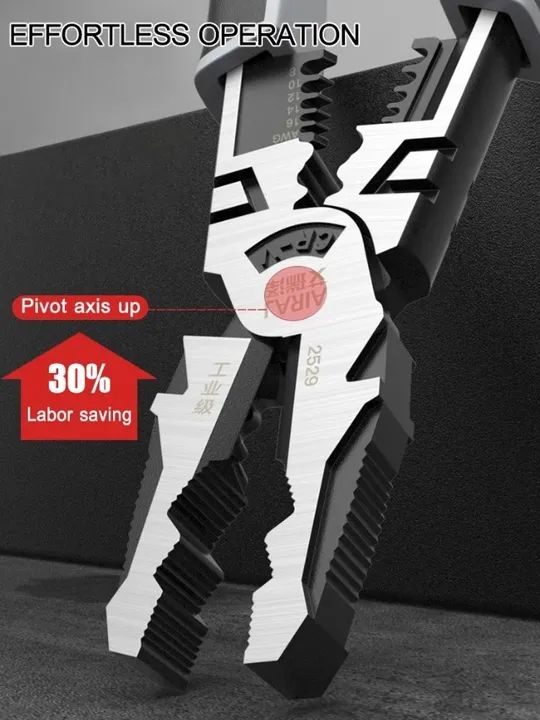 Alicate Univeral Max Titanium Corta Tudo Descasca Cabo Airaj Novo Lacrado. - Foto 4