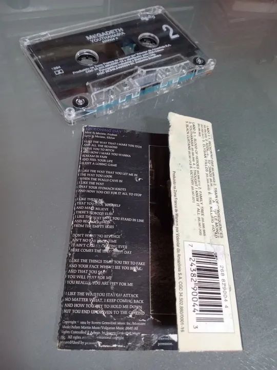 Fita k7 Cassete MEGADETH Youthanasia 1994 - Foto 4