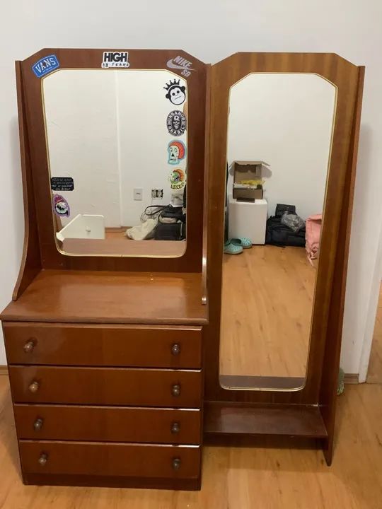 Penteadeira com Espelho duplo e 4 Gavetas - Madeira Maciça - Foto 3