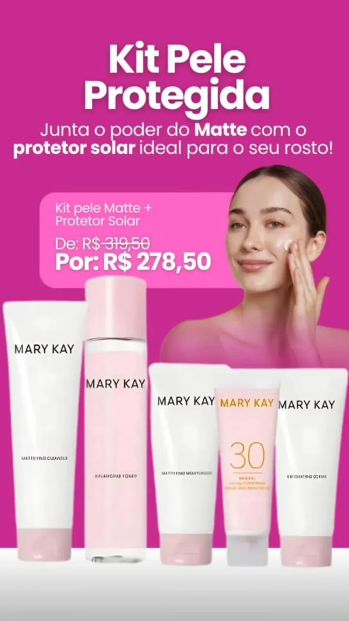 Kit Pele Protegida Mary Kay - Matte + Protetor Solar