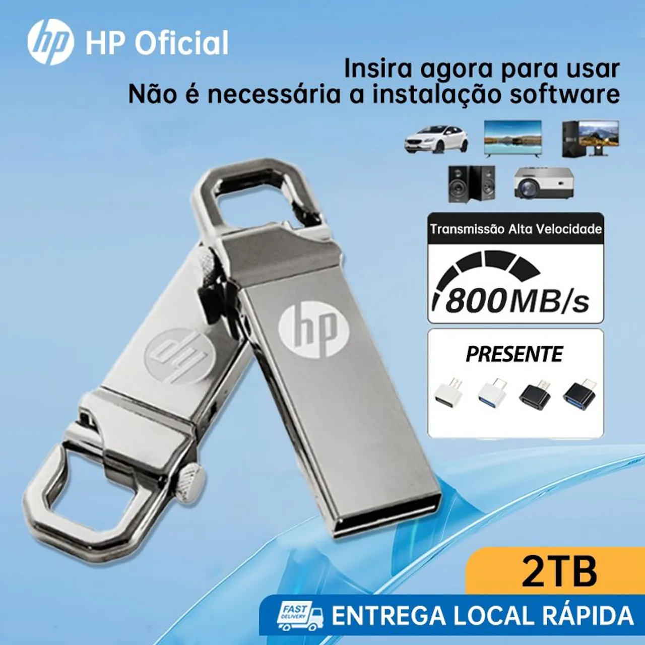 Pen Drive HP 2TB Alta Velocidade - Plug and Play