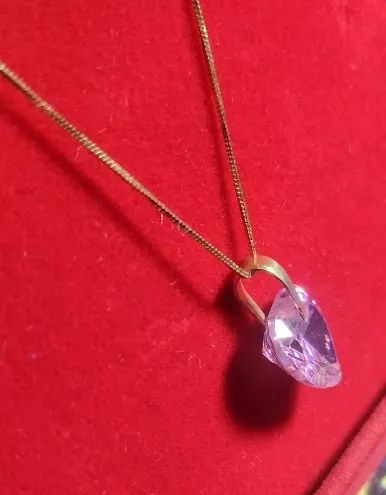 Conjunto Colar 2.10 Gramas 55 Cm 0.5 mm e  Pingente Coração Ouro 18 Kilates Pedra Zircônia