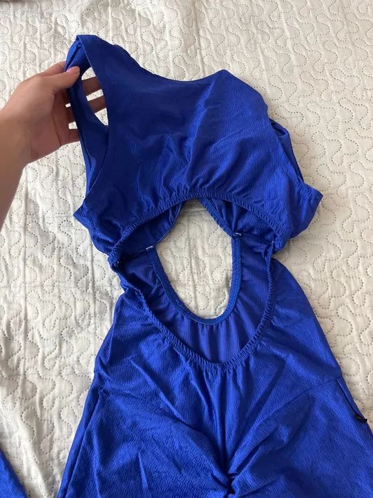 Macacão de academia azul - Tamanho M - novo - Foto 4