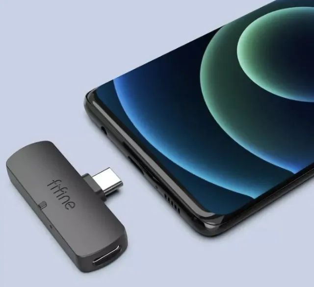 Fifine M6 Microfone S/fio Lapela Para Celular Android 2.4ghz Cor Preto - Foto 2