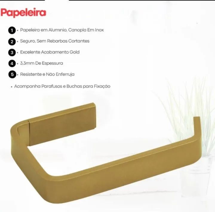 Kit metal ouro escovado banheiro .Promoção! - Foto 4