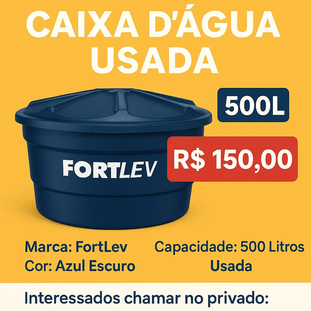 Caixa D'Água Usada FortLev 500 Litros