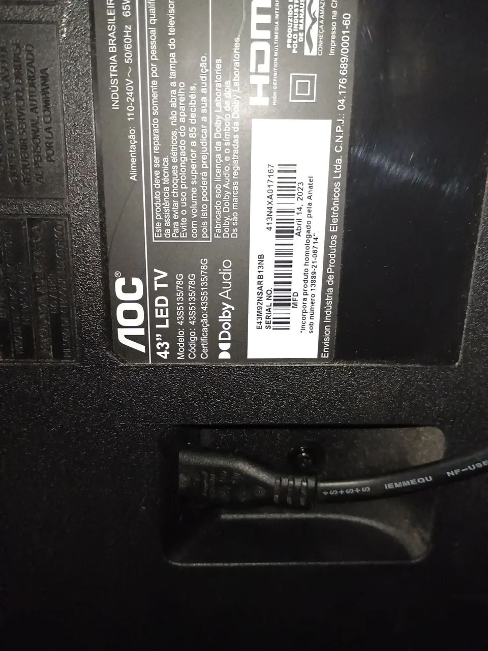 Tv com tela quebrada 43s5135 - Foto 2