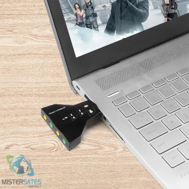 Adaptador Placa De Som Externa Usb 2.0 Canais 7.1 4 Portas COD 280 - Foto 5