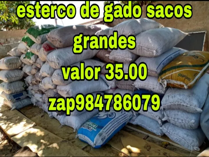 Esterco de gado,terra preta e substratos