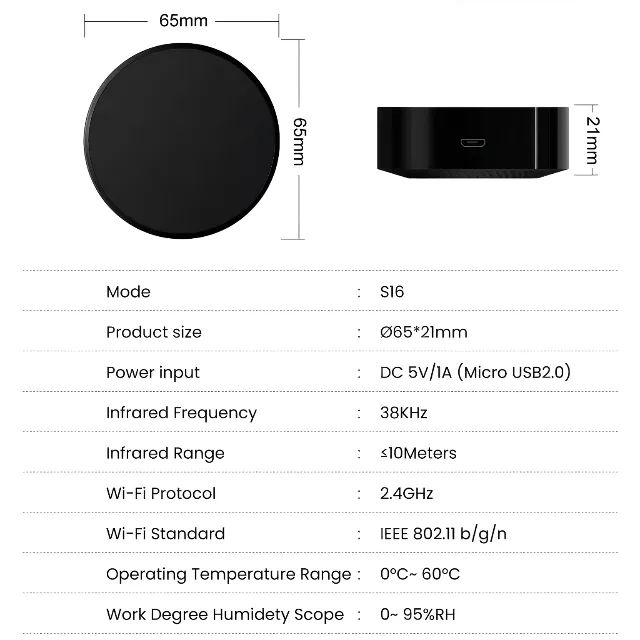 Controle Remoto Wifi IR RF 433MHz 315MHz Portão TV Ar Cond. Infravermelho Alexa Google - Foto 5