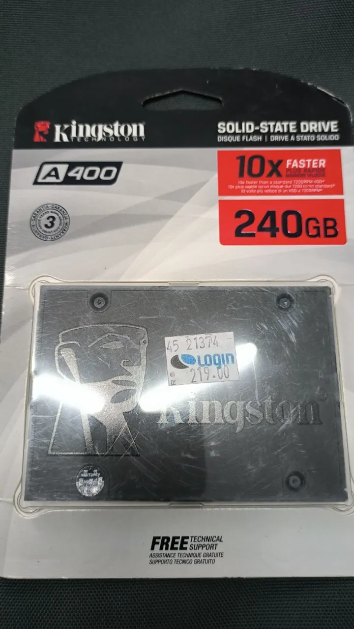 SSD 240GB Kingston A400 Lacrado/Novo
