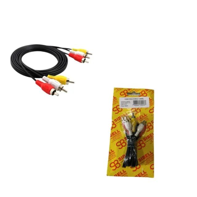 Cabo Audio E Video Rca 1,5m Macho 3x3 Av Tv Lcd Led Dvd