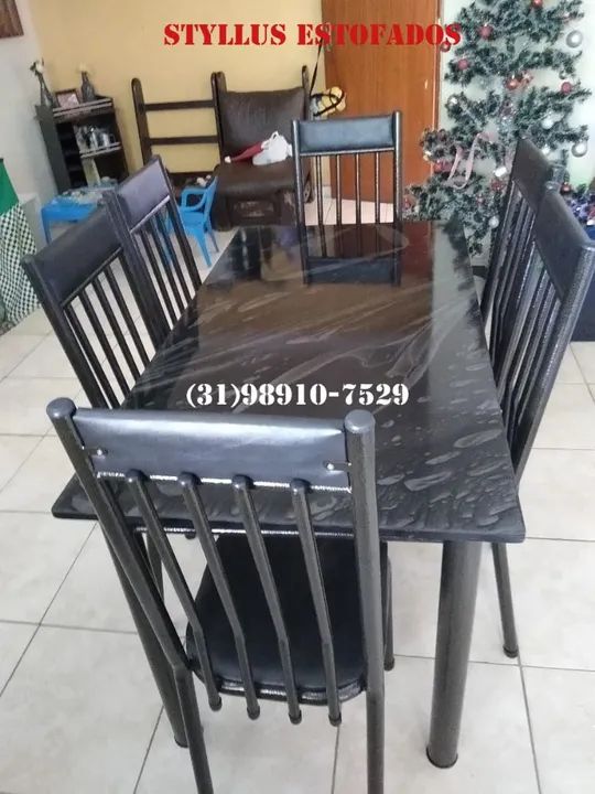 Mesa tubular de 6 cadeiras nova  - Foto 2