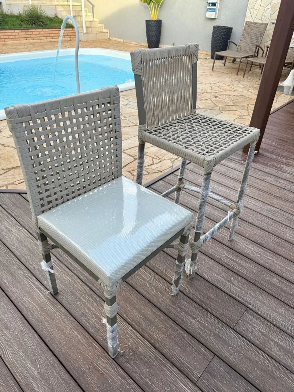 cadeira e banqueta tricô Náutico - Foto 4
